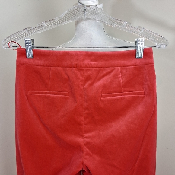 J.Crew Kate Straight-Leg Red Pant In Stretch Velvet Size 00 NWT - Picture 7 of 11